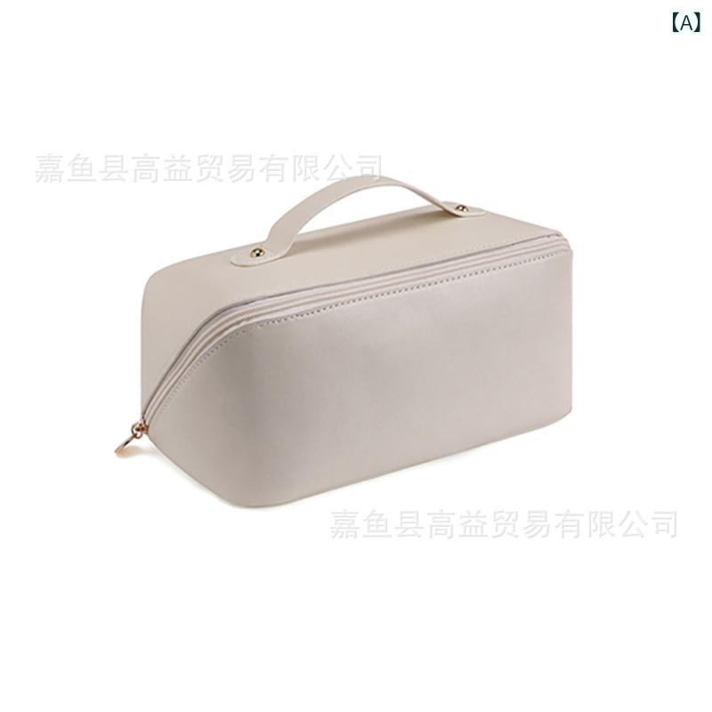 枕型バッグ 豪華 多層 メイクアップバッグ 旅行 洗面用品 収納バッグ 厚手 化粧品収納袋 収納袋 防水 耐摩耗性 ホワイト ピンク ブラック