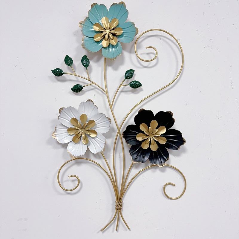 壁飾り アイアン 手描き 花柄 壁掛け インテリア 雑貨 北欧風 リビング ベッドルーム ソファ 背景 飾り 風