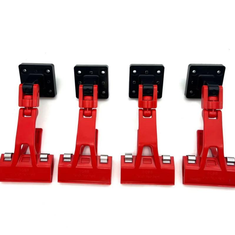 カー用品 車用フロアマット クリップ 回転式 壁掛け タオルホルダー 収納 レッド(x2)