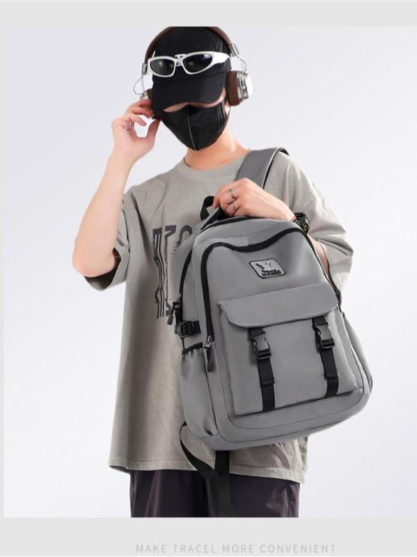 リュック レディース メンズ 大容量 バックパック 男女兼用 スクールバッグ オックスフォード布 無地 20-35L 11インチPC収納 通勤 通学 旅行 アウトドア かわいい 気垫背带 扩容 春夏(4)