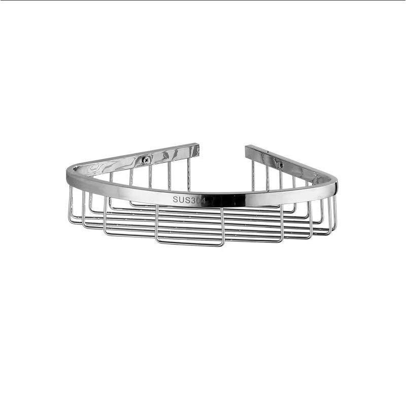 浴室収納 コーナーラック ステンレス製 壁掛け式 2段 バスラック シャワーラック 扇形 棚 北欧風 30KG耐荷重