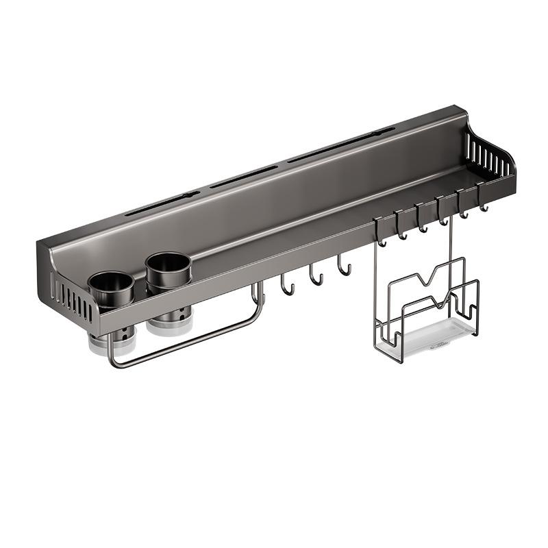キッチンラック 壁掛け式 箸立て 包丁スタンド 多機能 収納棚 炭素鋼 40cm 50cm 60cm(x2)