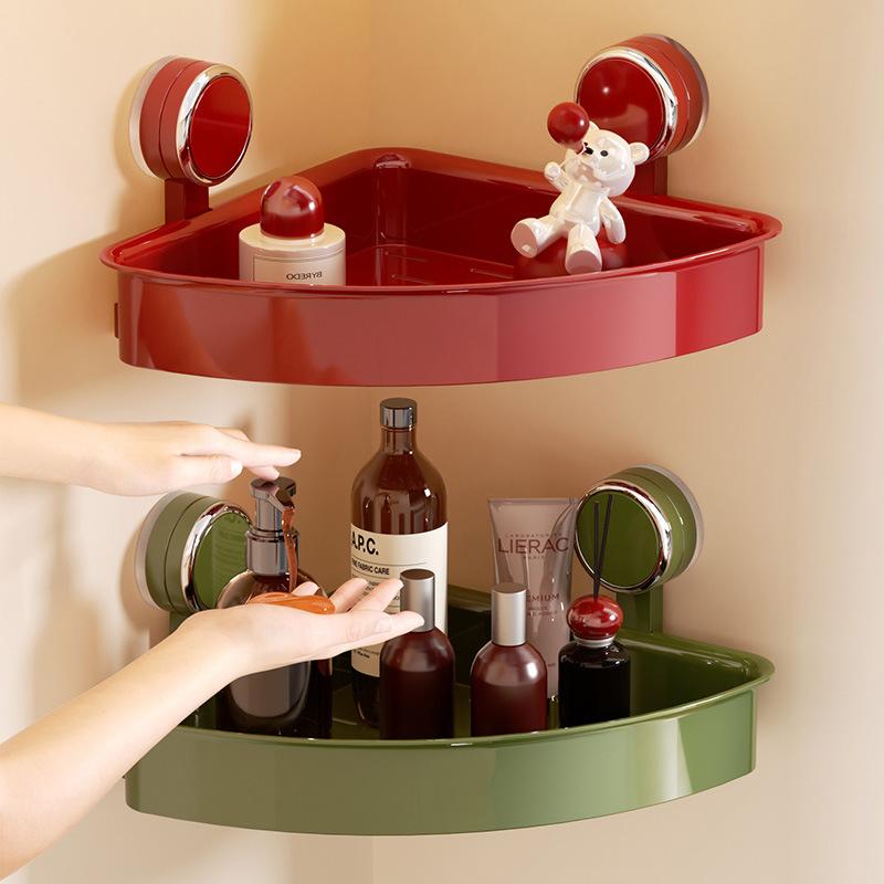 ラック レディース 洗面所 バスルーム 壁掛け式 コーナーラック 収納棚 シャンプーラック 電気メッキ加工 プラスチック製 軽量 浴室ラック