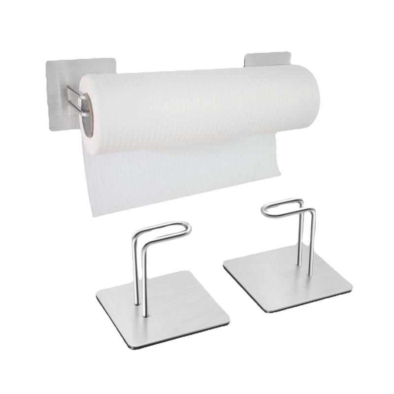 キッチンペーパーホルダー マグネット式 ステンレス製 ロールペーパーホルダー 磁石 冷蔵庫 タオル掛け 壁掛け おしゃれ 省スペース キッチン収納 シルバー ブラック
