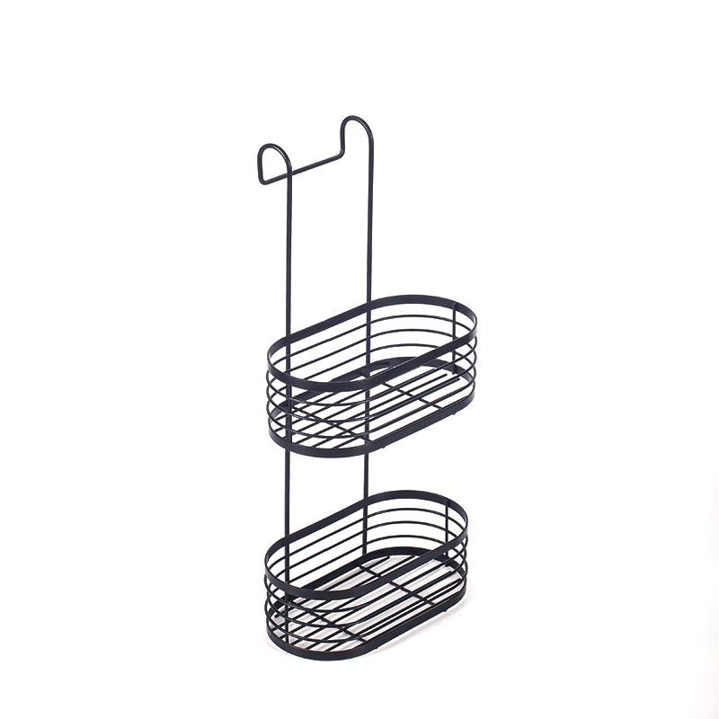 浴室ラック レディース 吊り下げ バスケット 壁掛け 2段 アイアン 棚 グレー 収納 幅23cm 高さ48cm(x200)