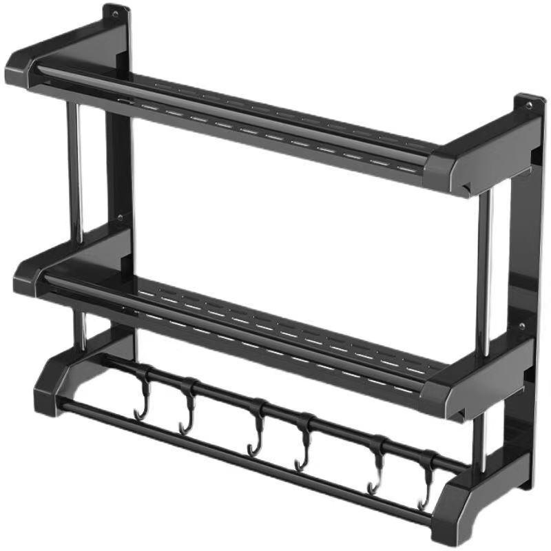 タオルラック 壁掛けタイプ ステンレス製 バスルーム用 2段式 穴あけ不要 浴室 洗面所 収納ラック 棚 幅40cm 幅50cm 幅60cm(x2)