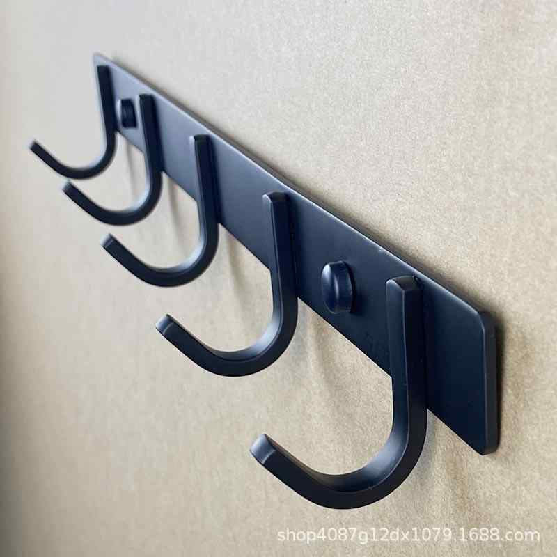 フック ステンレス製 壁掛けフック ドアフック 洗面所 浴室 コートフック 衣類収納 帽子掛け 傘掛け ブラック(x2)