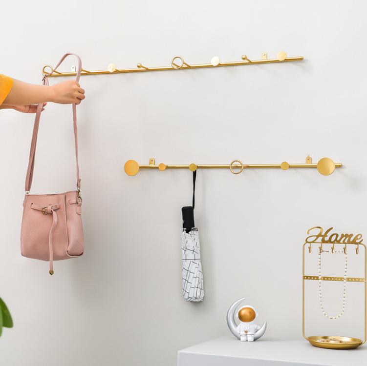 壁掛けフック 北欧風 アイアン 衣帽フック 玄関 キーフック 壁掛け収納 コートフック 帽子掛け 短款 長款 ブラック ホワイト ゴールド(x50)