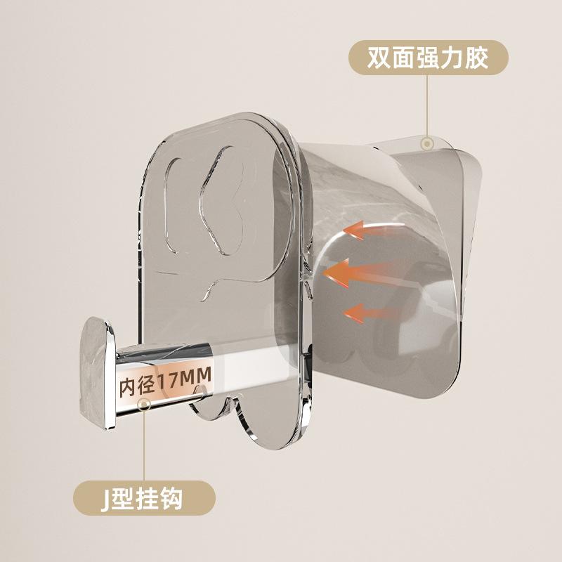 フック グレー シングル 5個セット 粘着フック ドアフック 壁掛けフック キッチン バスルーム 無痕 強..