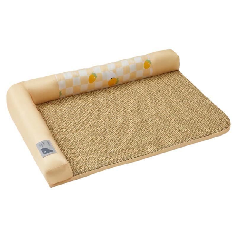 ペット用マット 猫用 犬用 籐編み 接触冷感 通気性 涼感 クールマット 夏用 暑さ対策 S M L XL 2XL 3XL グリーン オレンジ イエロー