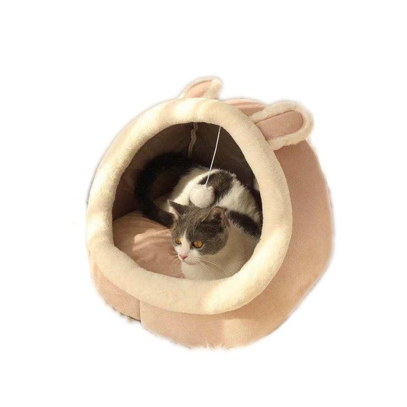 ペットハウス 猫用 小型犬 ベッド 春夏 秋冬 ペットベッド クッション 暖かい かわいい 室内用 折りたたみ 猫小屋 隠れ家 白雪姫 焦糖 小熊(x2)