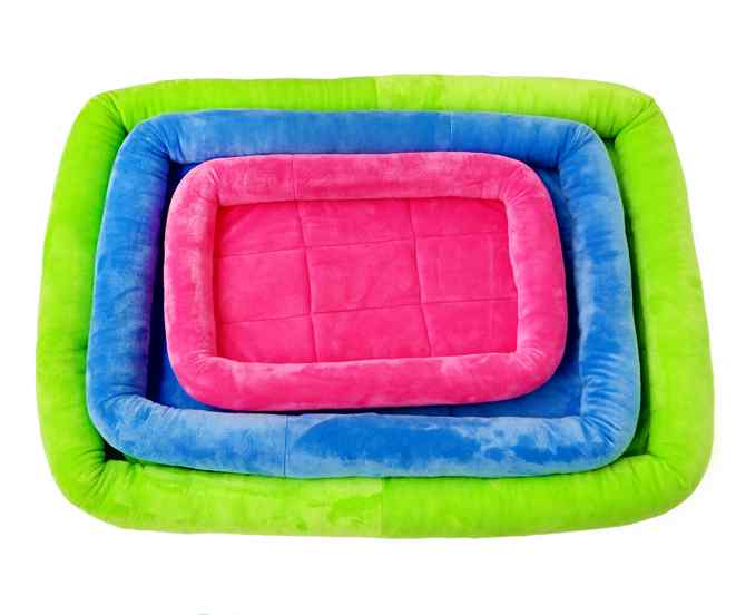 犬用ベッド 猫用ベッド クッション ペット用 スクエア 四季用 浅グレー 天藍色 玫红色 コーヒー色