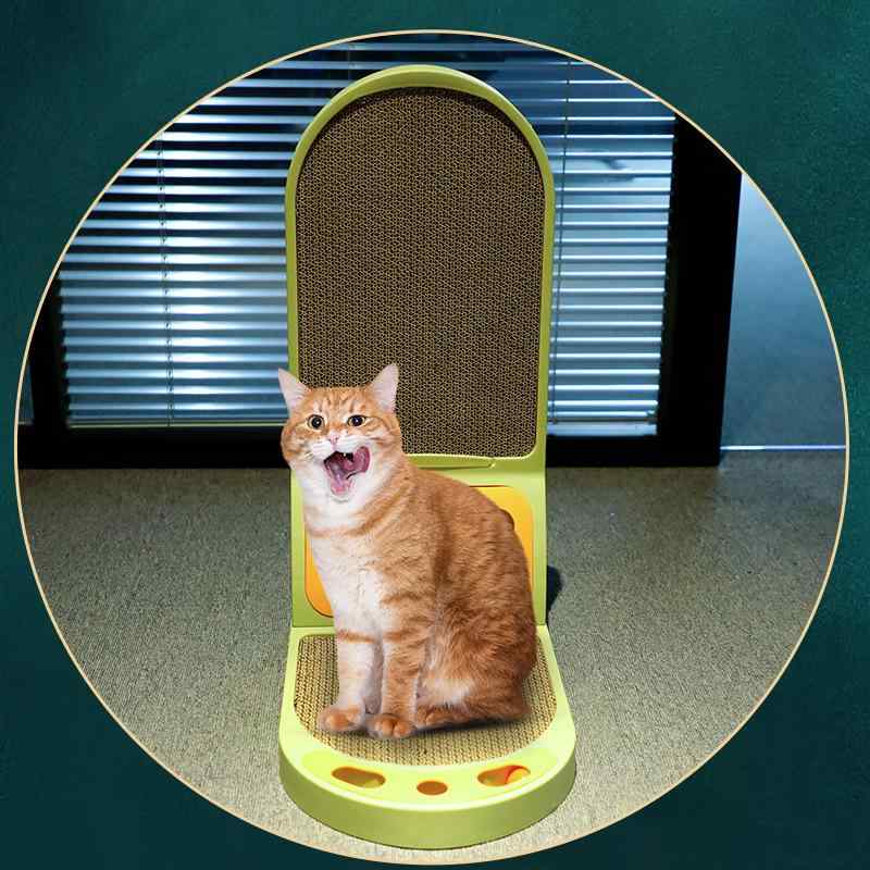 猫 爪とぎ L型 据え置き型 段ボール 耐摩耗性 ベル付きボール 猫 おもちゃ 猫 爪とぎボード 猫用おもちゃ ホワイト グレー グリーン(x2)