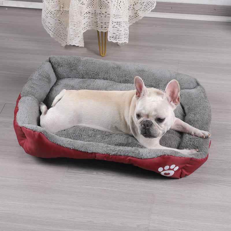 ペットベッド 犬用 猫用 キャンディカラー 足跡柄 ペットハウス 犬小屋 猫小屋 ペットマット ワインレッド グレー オレンジ ブラック