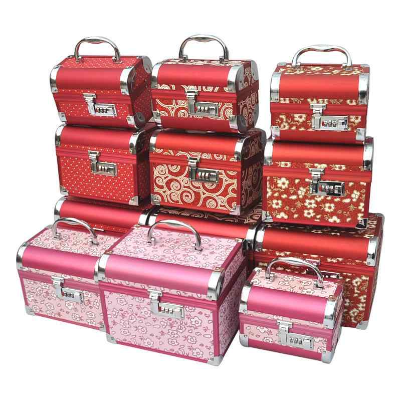 ジュエリーボックス レディース 木製 アクセサリー 収納 ボックス 大容量 レッド レザー 持ち運び 鍵付き 宝石箱(x2)