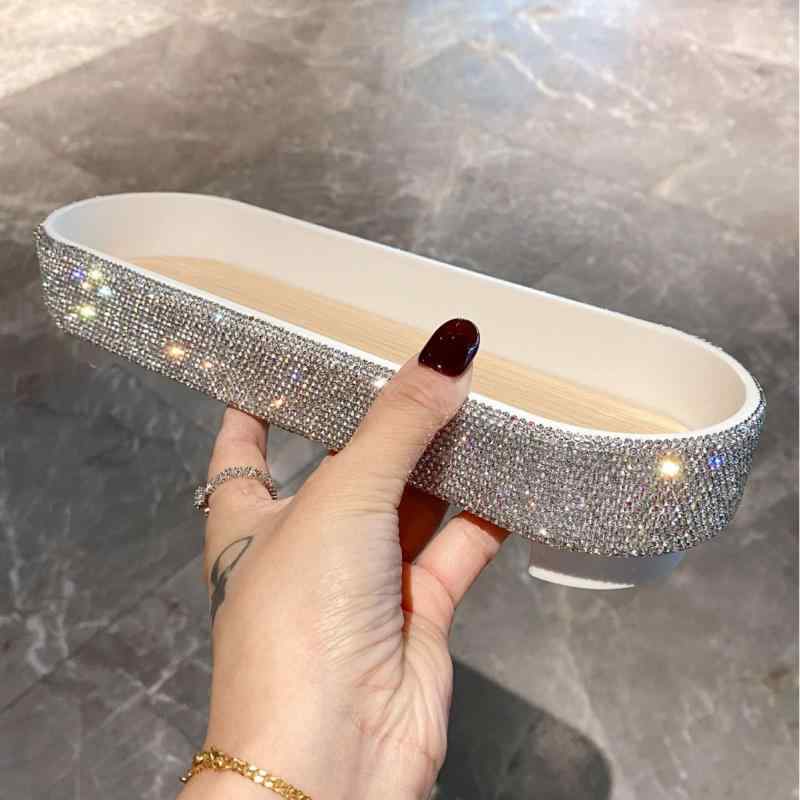 コスメ収納ボックス 卓上 香水 香炉 置き棚 家庭用 リビングルーム 整理ボックス プラスチック製 楕円形 風装飾付き