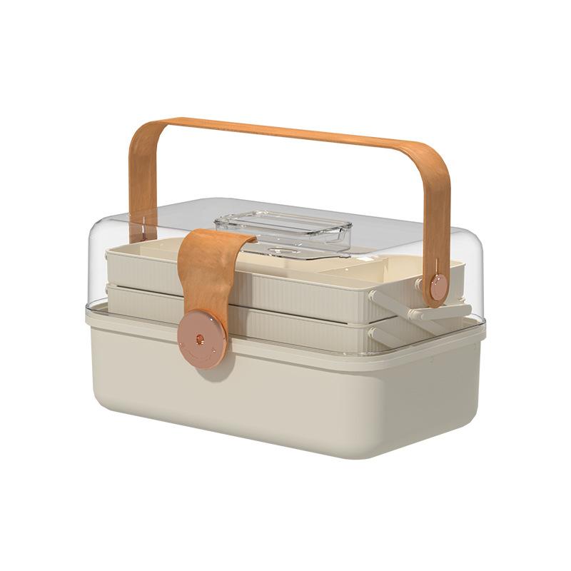 救急箱 レディース メンズ キッズ 折りたたみ フタ付き 3層 薬箱 大容量 携帯 防塵 防湿 密閉 薬 化粧品 文房具 収納ボックス 雑貨 リビング 寝室(x10)