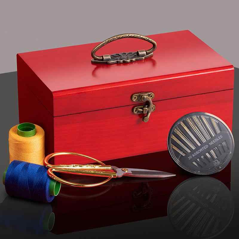 木製収納ボックス レトロ 小物入れ 化粧品 ジュエリーボックス 裁縫道具セット