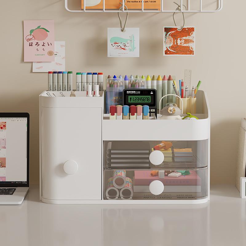 収納ケース レディース メンズ 卓上 ドレッサー 化粧品 スキンケア 小物入れ 学生 デスク 整理ボックス ホワイト ピンク 桜色 クリーム色