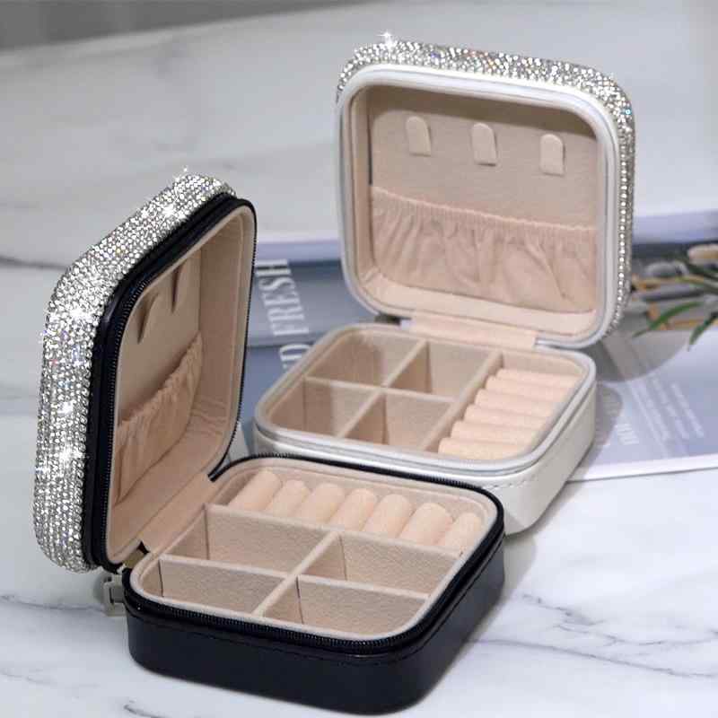 アクセサリーケース レディース 指輪 ネックレス ピアス イヤリング 収納ボックス 携帯用 ジュエリーボ..