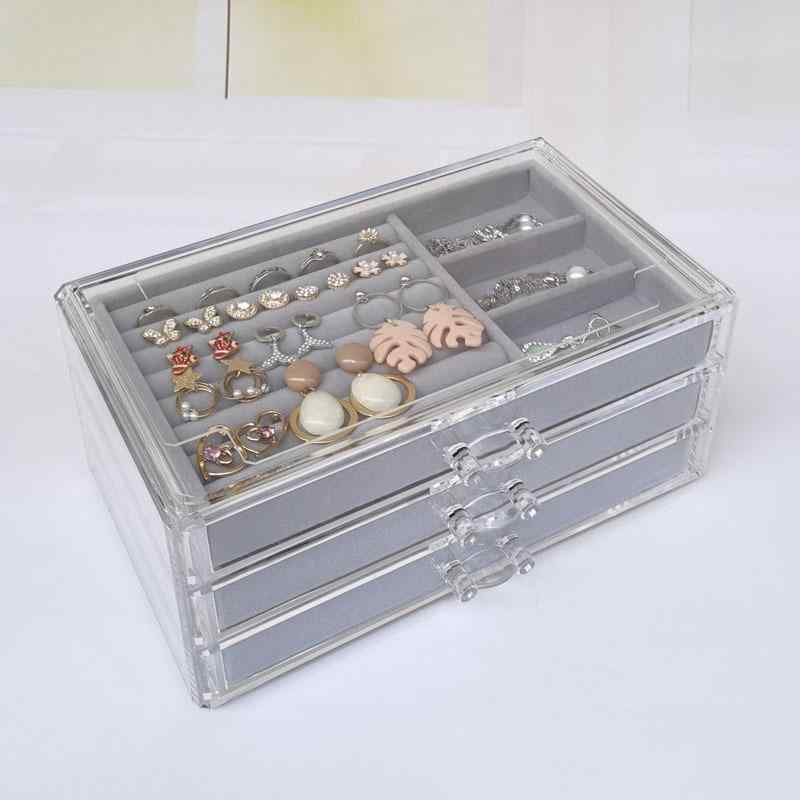 2個セットメイクボックス レディース ジュエリーボックス ネックレス イヤリング ピアス リング 収納ケース 卓上 整理 小物入れ 大容量 重ね置き可能 ブラック グレー ブルー ベージュ ピンク系・商品カテゴリ: デスクトップ収納ボックス...