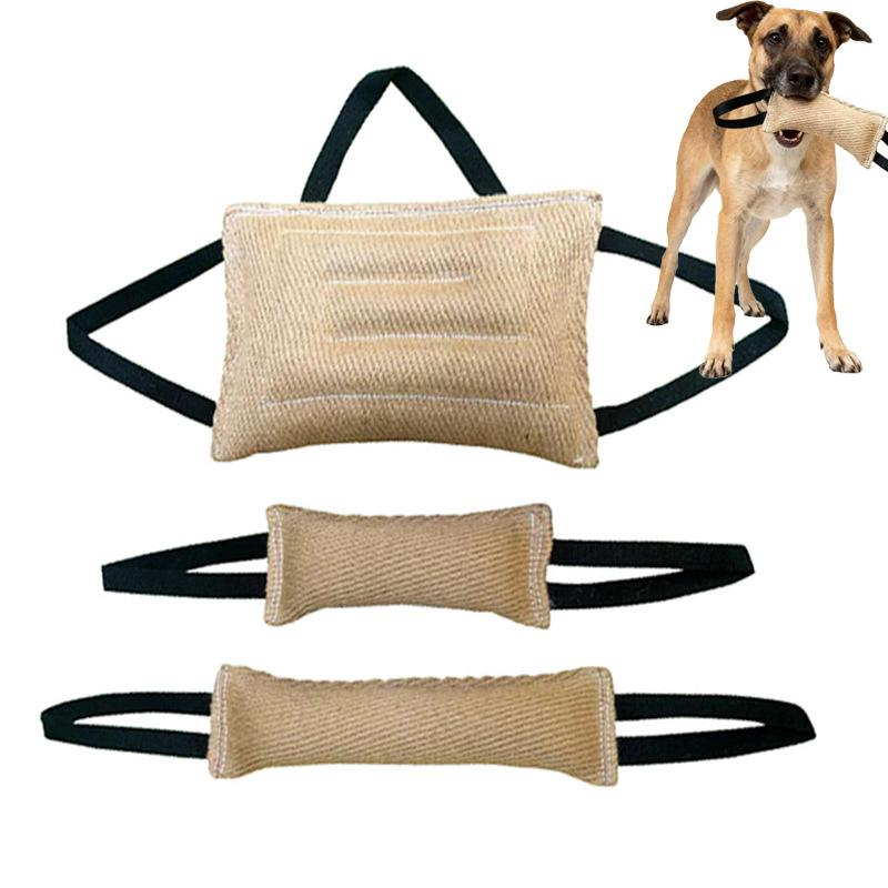 犬用おもちゃ 黄麻 噛むおもちゃ 訓練用具 咬合バッグ 咬合棒 犬 訓練 噛む 綱引き インタラクティブ ..
