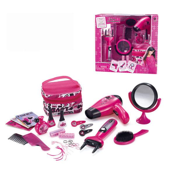おもちゃ 女の子 キッズ 子供 美容院 ごっこ遊び ヘアスタイリング ドライヤー メイクアップ セット ドレッサー(x60)