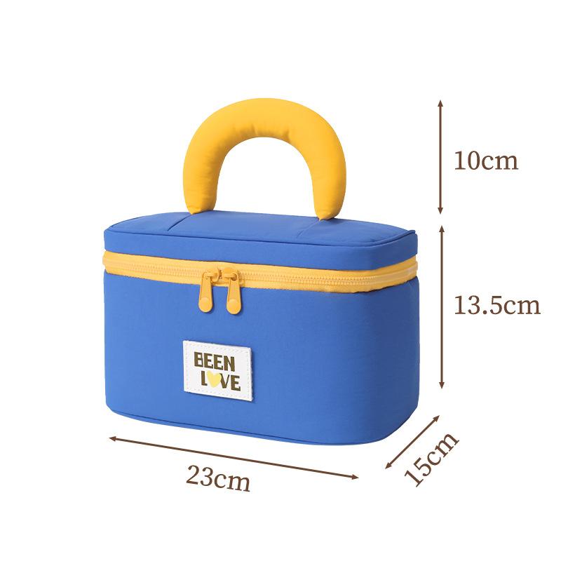 洗漱用品バッグ 旅行用 メイクポーチ 大容量 ナイロン 無地 パープル 上青 ピンク ブルー