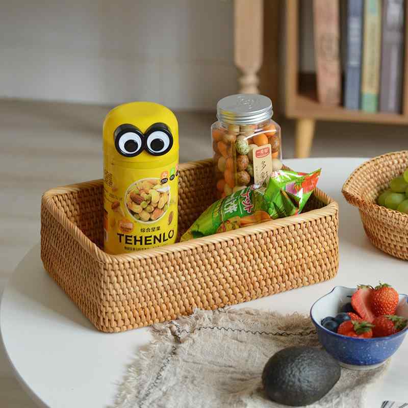 収納ケース レディース メンズ 藤編み 卓上 整理ボックス 小物入れ 収納バスケット