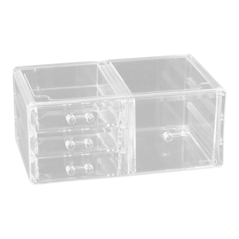 メイクボックス レディース コスメ収納ボックス 透明 引き出し式 卓上 ドレッサー 化粧品 口紅 整理 小物入れ 大容量(x100)