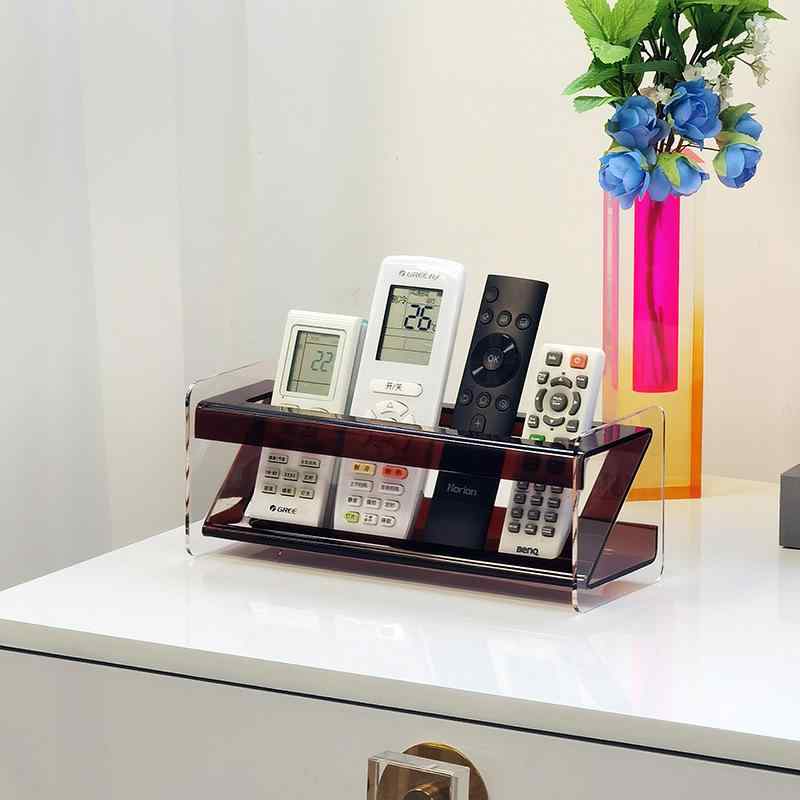 リモコン 収納ボックス 風 インテリア 雑貨 卓上 整理用品 琥珀色 黒茶色(x2)