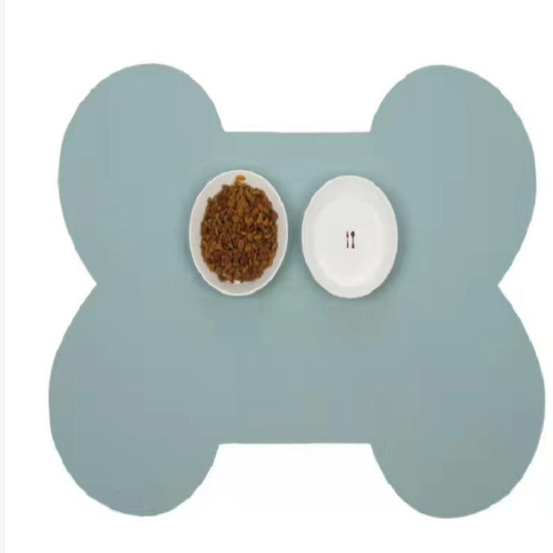 ランチョンマット 犬用 骨型 レザー 防水 防油 防熱 断熱 シンプル 棕 浅藍 粉