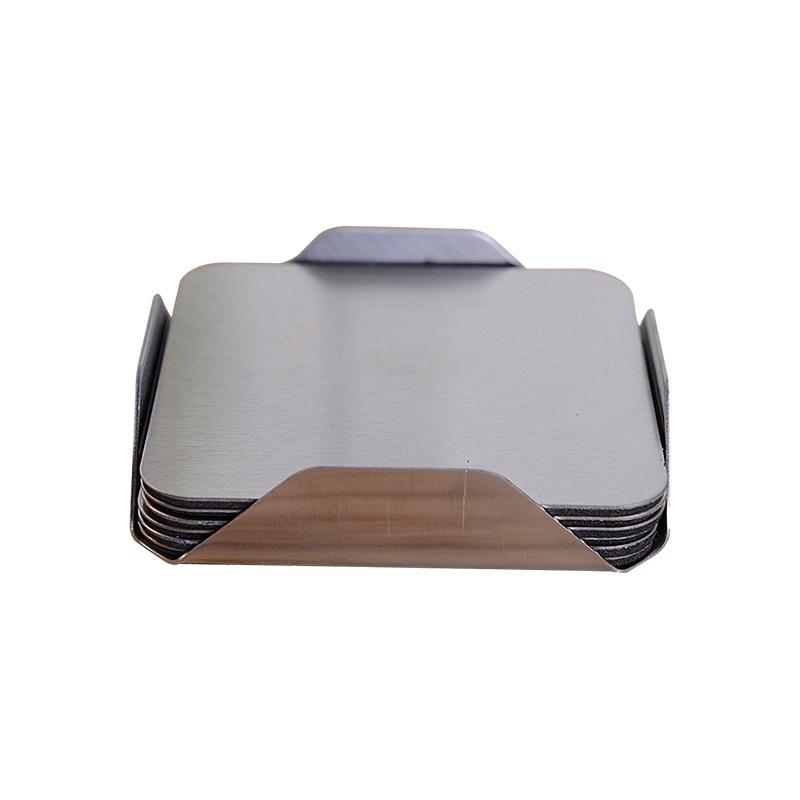 コップ敷き レディース メンズ ステンレス製 金属製 断熱パッド セット 鍋敷き ポット敷き 滑り止め 無地(x2)