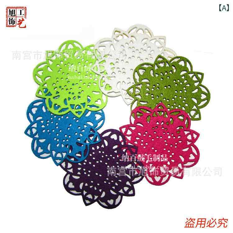 鍋敷き コースター 毛氈 フェルト 断熱 耐熱 厚手 円形 四角形 滑り止め おしゃれ かわいい 無地 シンプル 25cm