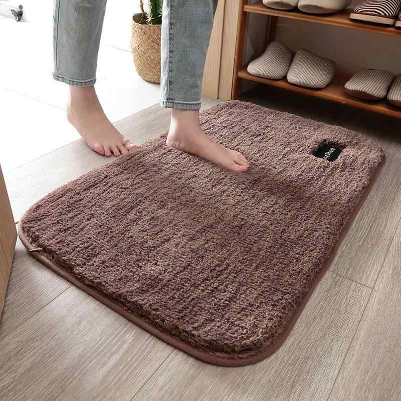 マット レディース バスマット トイレマット 玄関マット 浴室マット 吸水 速乾 滑り止め付き 混紡 シャギー チョコレート色 グレー 孔雀ブルー シャンパンカラー 米白 ピンク 大紅色 40 60cm 45 70cm 50 80cm 60 90cm