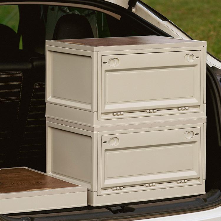 収納ケース レディース メンズ 折りたたみ式 キャスター付き フタ付き 40L 56L 大容量 蓋付き 木蓋 整..