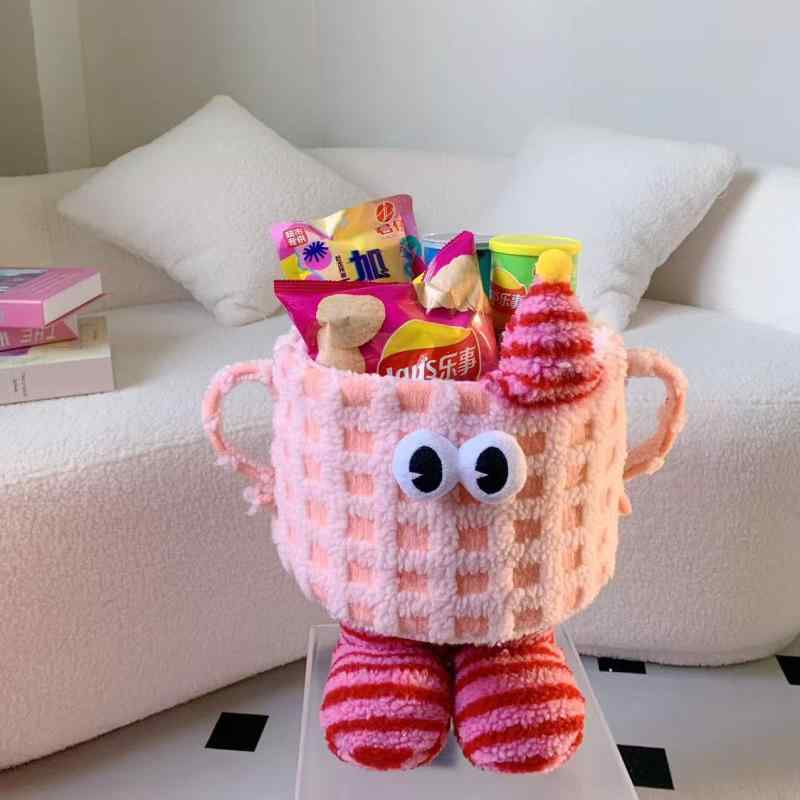 収納ボックス レディース キッズ 布製 マンガ柄 収納ケース 雑貨収納 化粧品収納 小物入れ 卓上収納 玄関収納 ピンク系