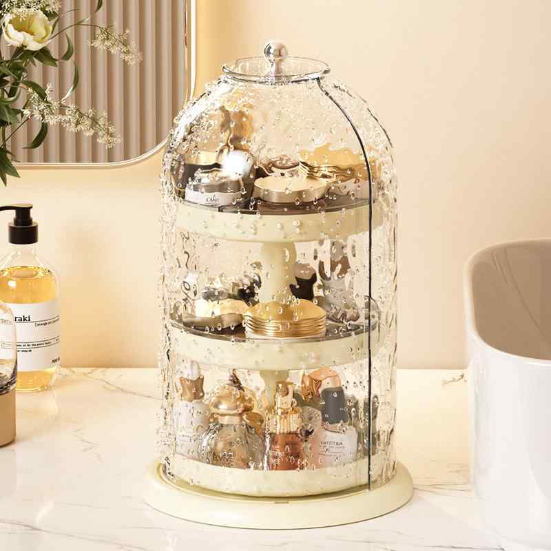 コスメ収納 メイクボックス 透明 蓋付き 大容量 卓上 ドレッサー 整理 口紅 リップ エアクッション フ..