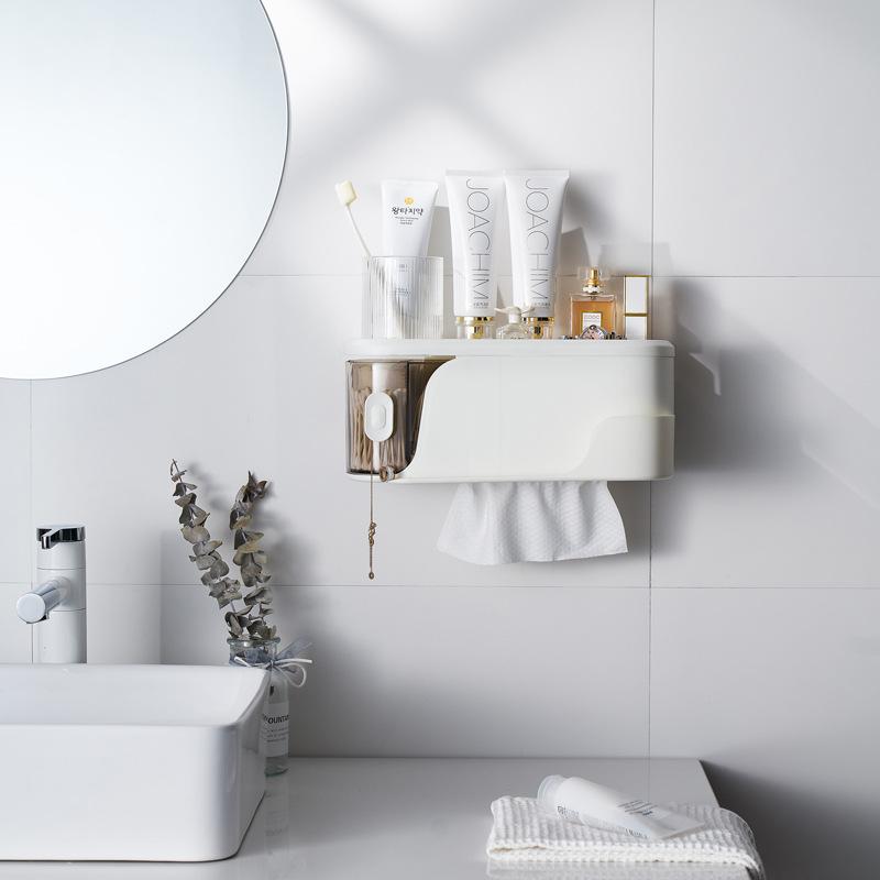 楽天リモコンタウンエコ 楽天市場店洗面タオル 収納ケース レディース バスルーム 洗面所 収納ボックス フタ付き 整理ボックス 無地 ピンク系 グリーン系 ホワイト（x2）