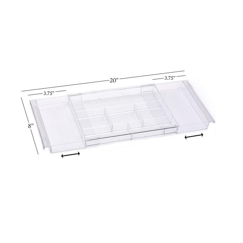 収納ケース レディース 透明 引き出し式 卓上 伸縮可能 メイクボックス コスメ収納 文房具 リップ 口紅 眉ペン 化粧ブラシ(x2)