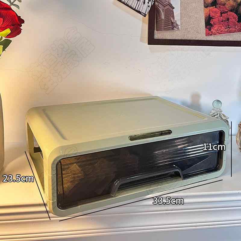 メイクボックス レディース 引き出し式 コスメ収納ボックス 防塵 ドレッサー 卓上収納 整理ボックス 白 緑 3段 2段 1段 PP製 シンプル 現代風