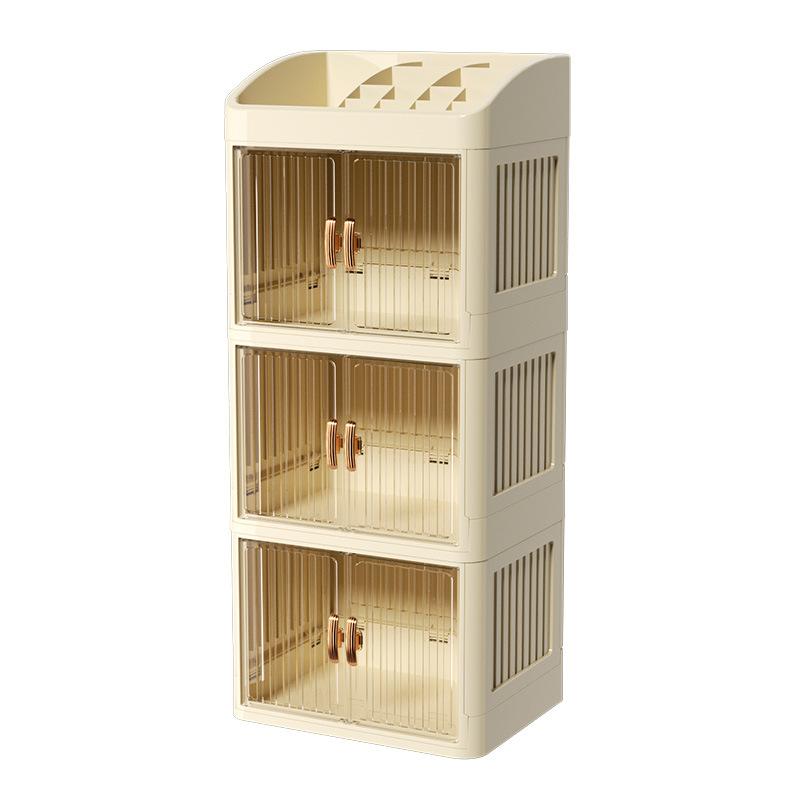 化粧品収納ボックス レディース 折りたたみ式 大容量 デスクトップ メイクボックス 口紅収納ケース ドレッサー 黄色フレーム