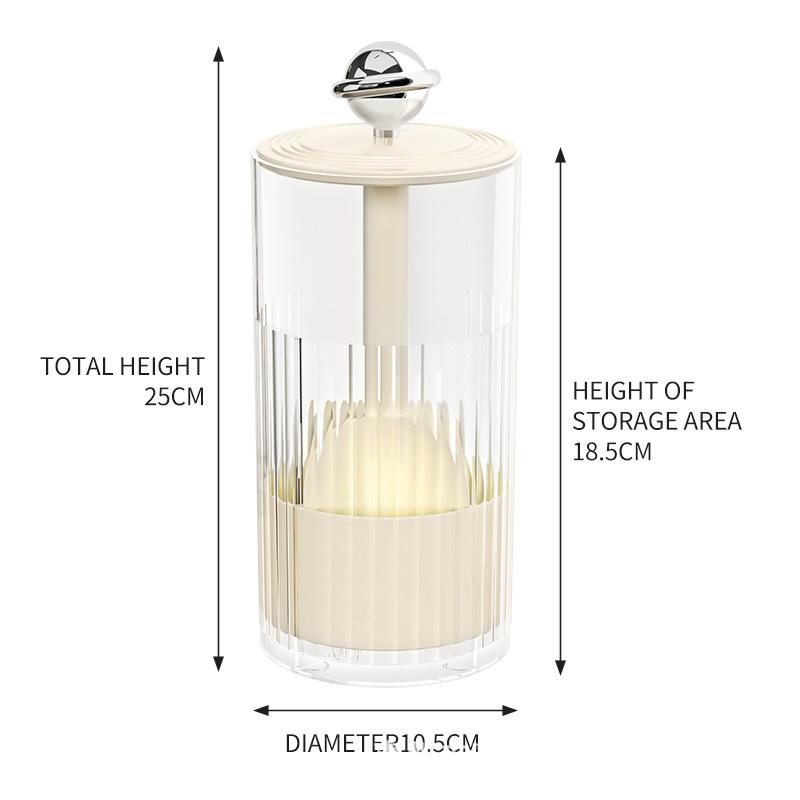 メイクブラシ 収納ケース 防塵 ドレッサー デスク 卓上 化粧品 収納ボックス 眉ペン ブラシ 筒 自動昇降 ホワイト ブラック レッド シルバー
