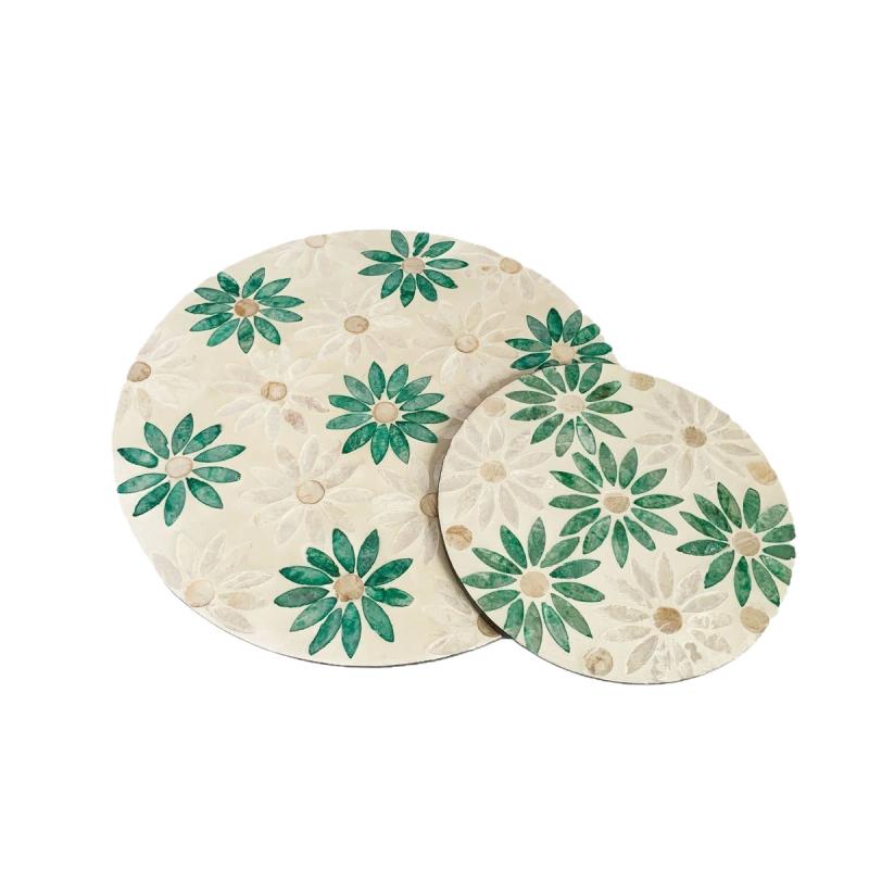 ランチョンマット おしゃれ かわいい 北欧風 コースター 断熱 貝殻模様 トレー 豪華 西洋料理用 家庭用 花柄 リーフ柄 19cm 30cm 33cm