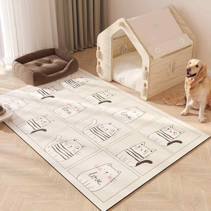 ペットマット PVC製 犬 猫用 防水 防尿 防汚 防滑 ケージ 囲い 洗える レザー カーペット 骨柄
