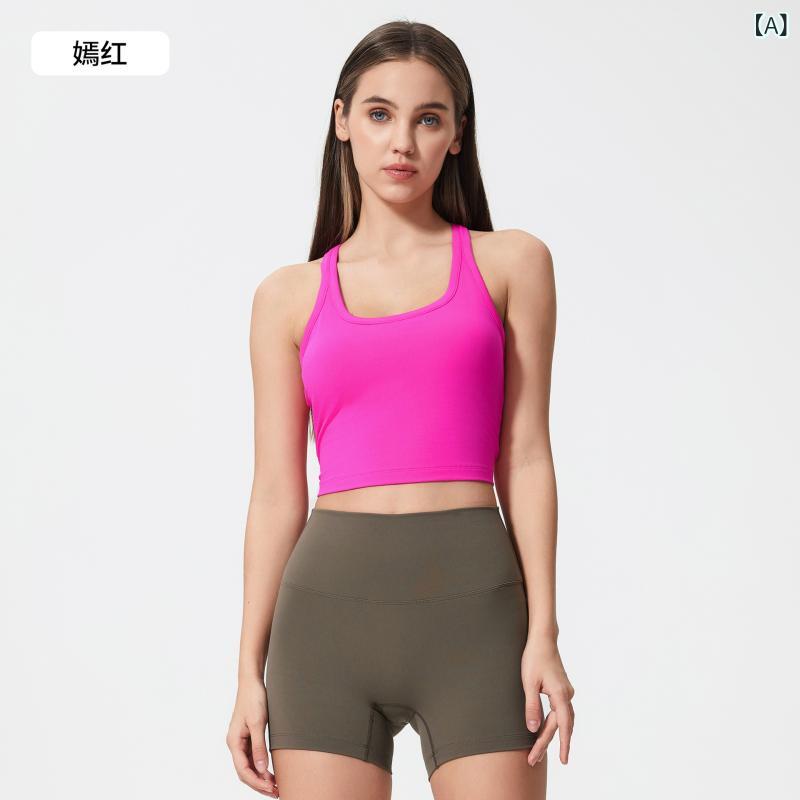 ヨガウェア レディース トレーニングウェア スポーツブラ ブラトップ 吸湿速乾 耐震 伸縮性 ノンワイヤー パッド付き タンクトップ インナー 春夏秋冬