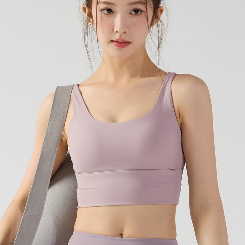 スポーツブラ レディース 美背 健身 ヨガウェア ランニング ノンワイヤー ブラトップ 揺れにくい スポブラ 吸汗速乾 通気性 ファション ブラック パープル イエロー ベージュ グリーン