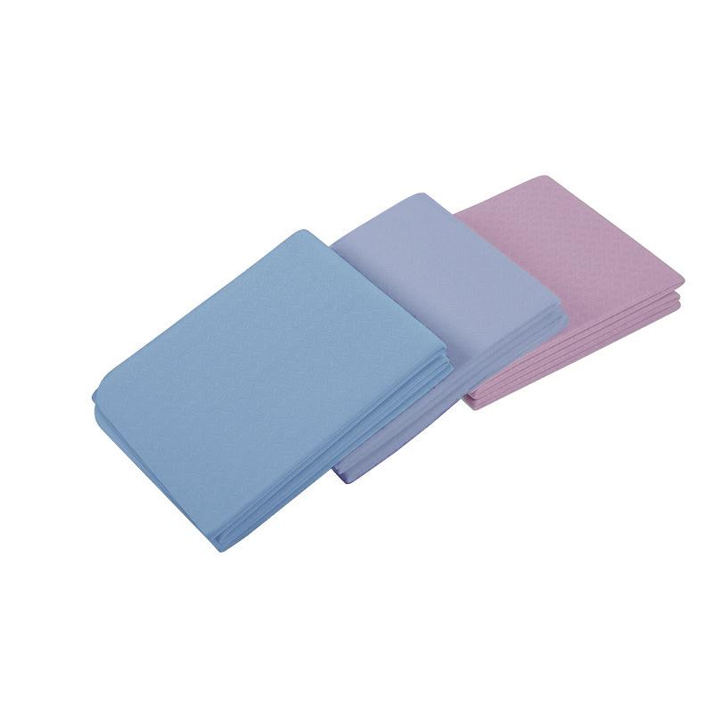 ヨガマット レディース メンズ キッズ 折りたたみ 携帯 厚手 TPE 滑り止め トレーニング エクササイズ ストレッチ ピラティス ダンス 瞑想 家庭用 学生 子供 昼寝 無地 パープル ブルー ピンク グリーン グレー