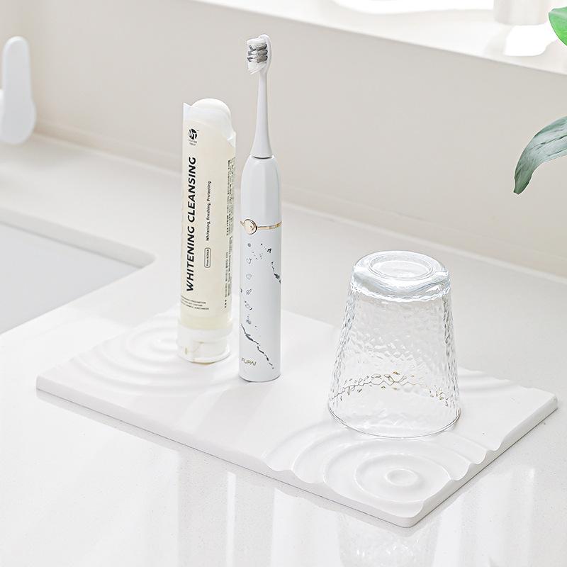 キッチン 即時乾燥マット 珪藻土マット 浴室 洗面台 排水マット 吸水マット 白 中グレー 深グレー スクエア 20*30cm(x24)