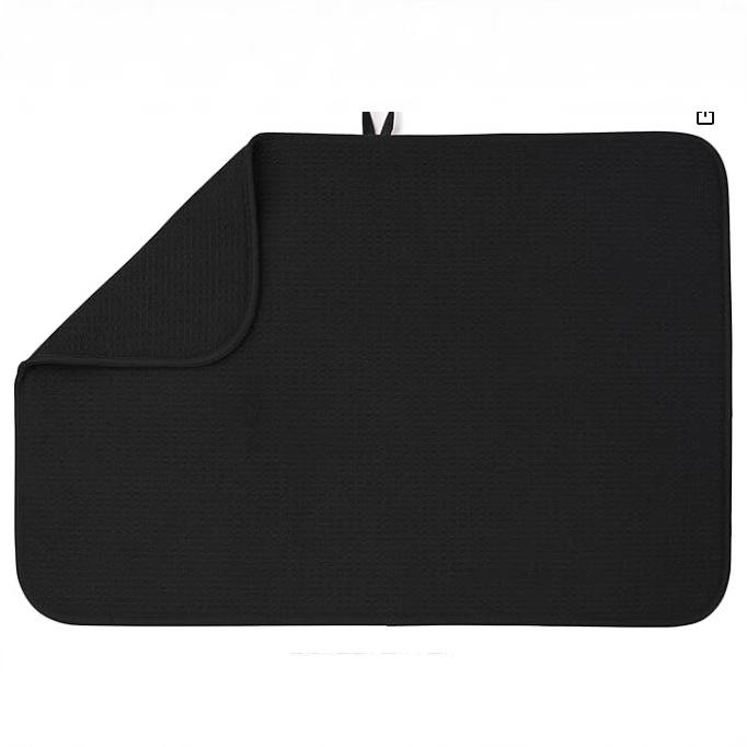 食器乾燥マット キッチンマット 45*60cm 細繊維 多機能 防滑マット 無地 ブラック グレー オレンジ パープル グリーン アイボリー(x2)